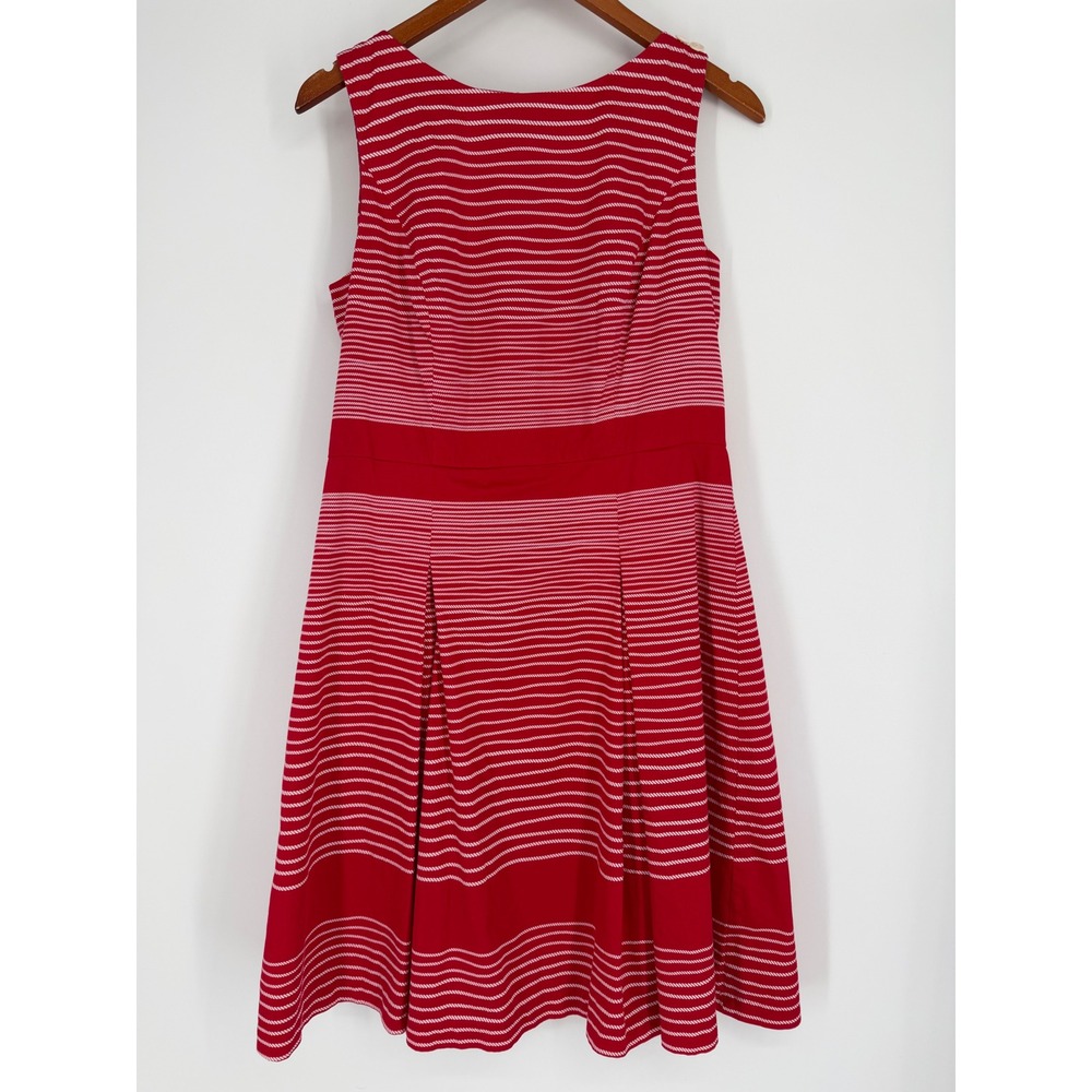Talbots Womens Fit & Flare Dress 12 Nautical Preppy Coastal Classic Americana